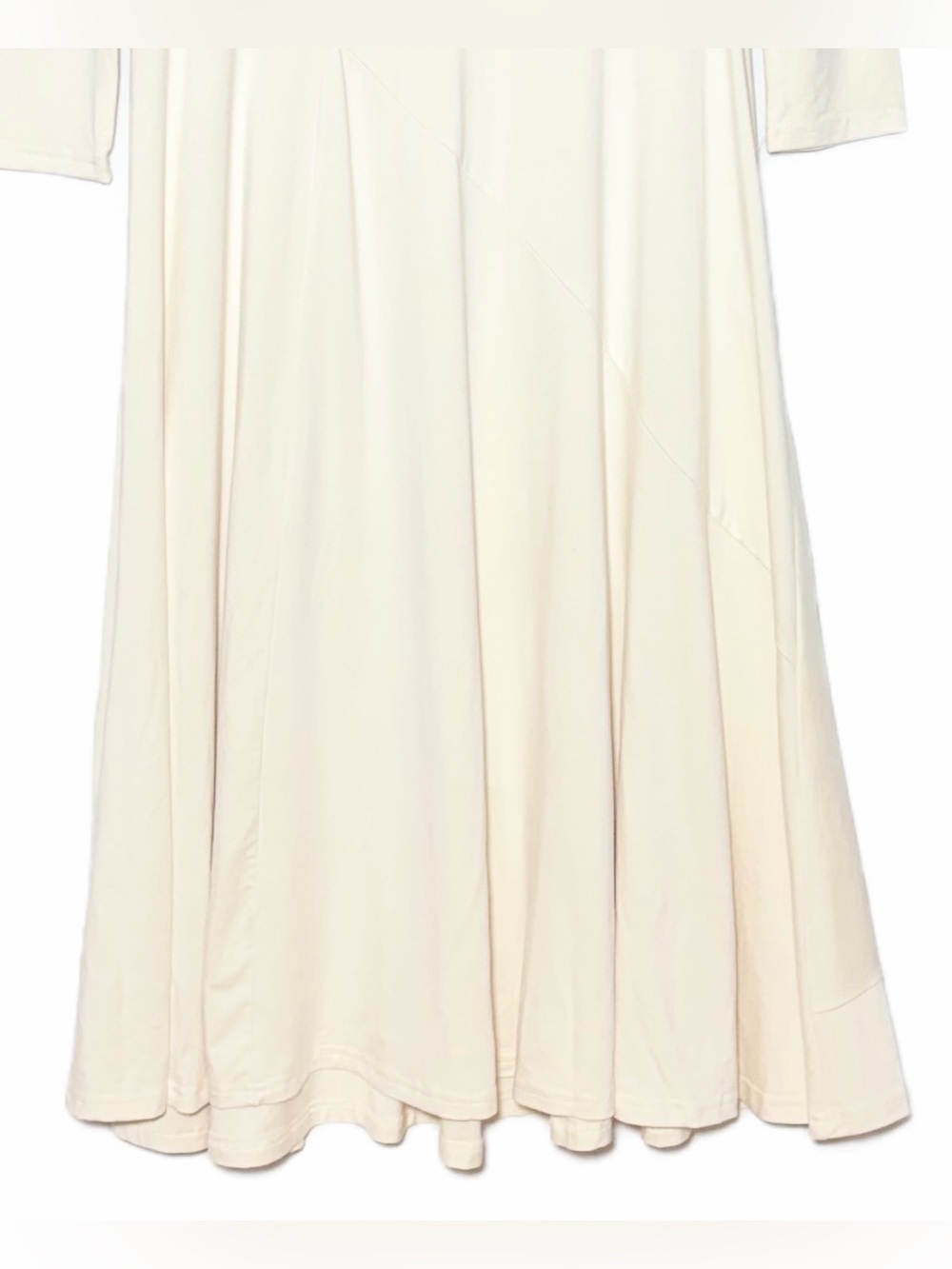 NEW Lulus Corinne Cream Jersey Knit Mock Neck Midi Dress, Large - Picture 10 of 15
